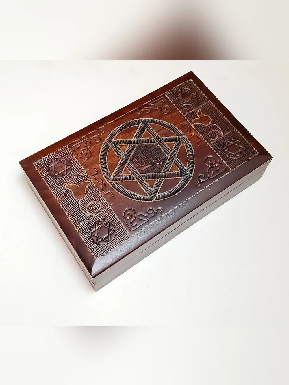 Judaicia Star Of David Handcrafted Wooden Keepsake Box Made In Poland